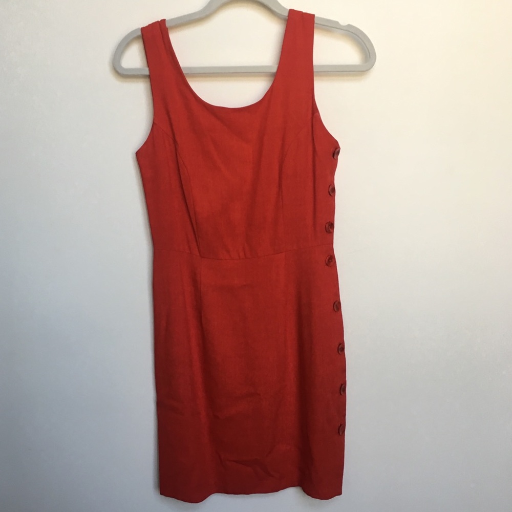Vintage red button up mini dress